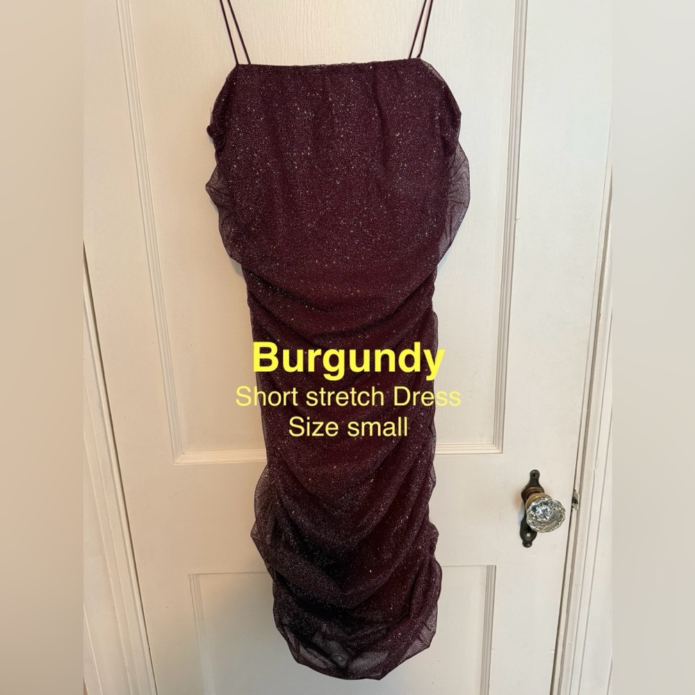 Burgundy sparkle formal dress